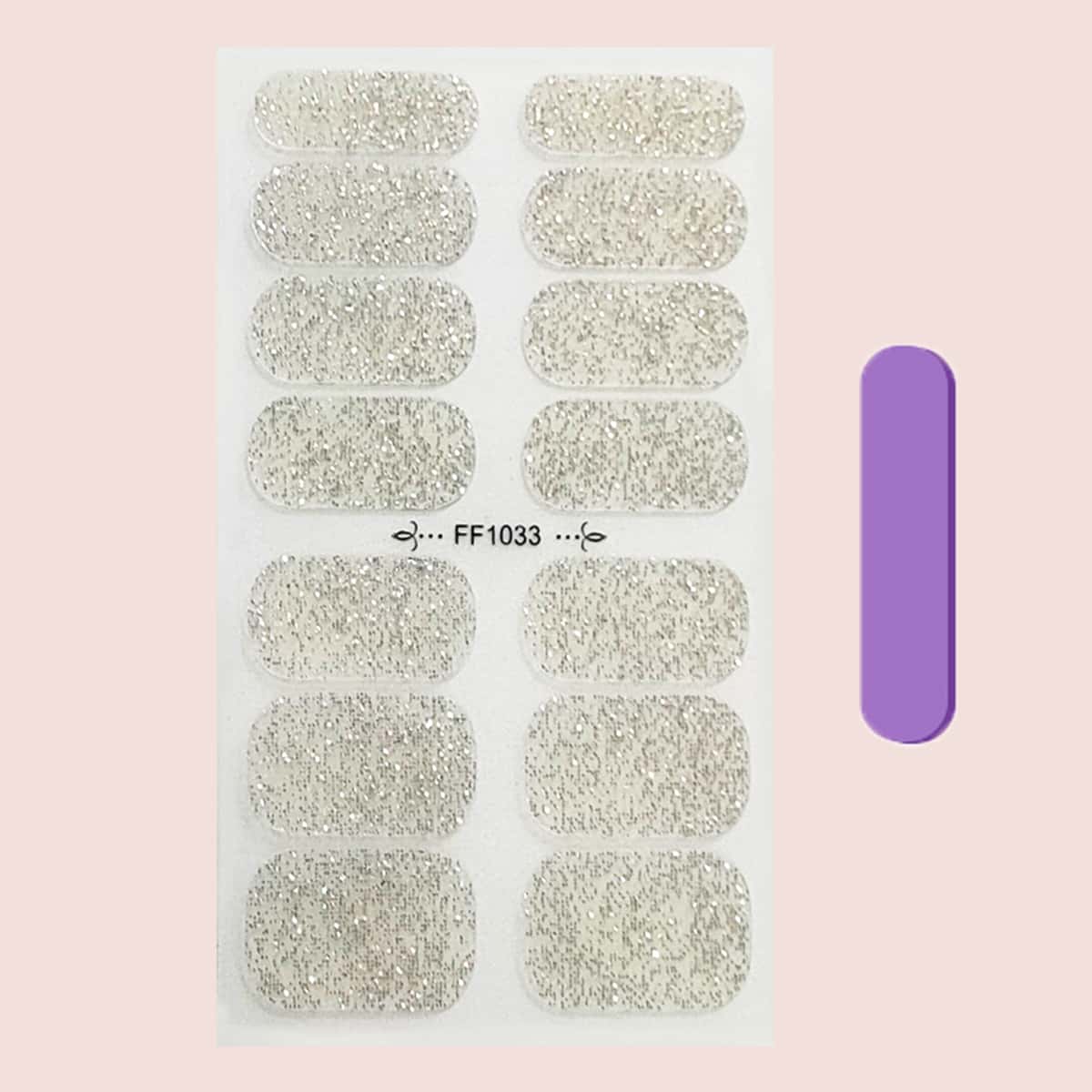 

1sheet Glitter Nail Sticker, Multicolor