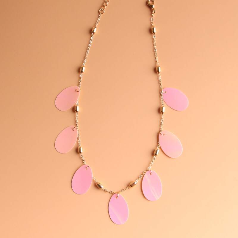 

Sequin Decor Necklace, Pink