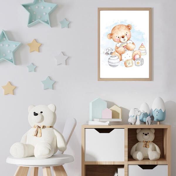 

Kids Bear Print Unframed Painting, Multicolor