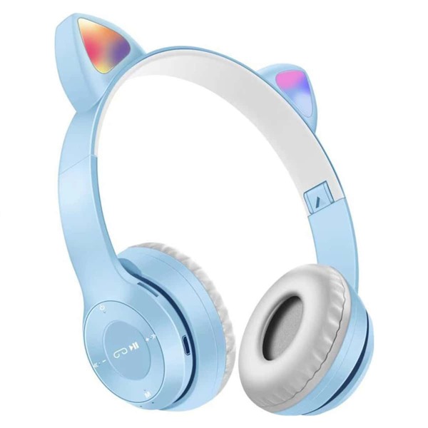 

Светодиодная Bluetooth-гарнитура с кошачьими ушками, Нежно-голубой