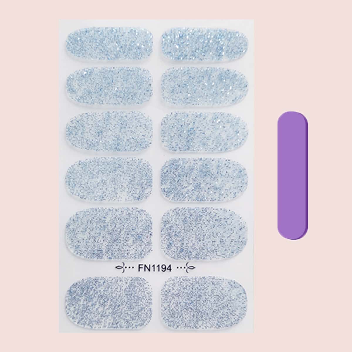 

1sheet Glitter Nail Sticker, Multicolor