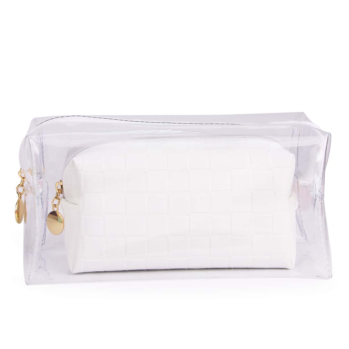 

2pcs Square Makeup Bag, White