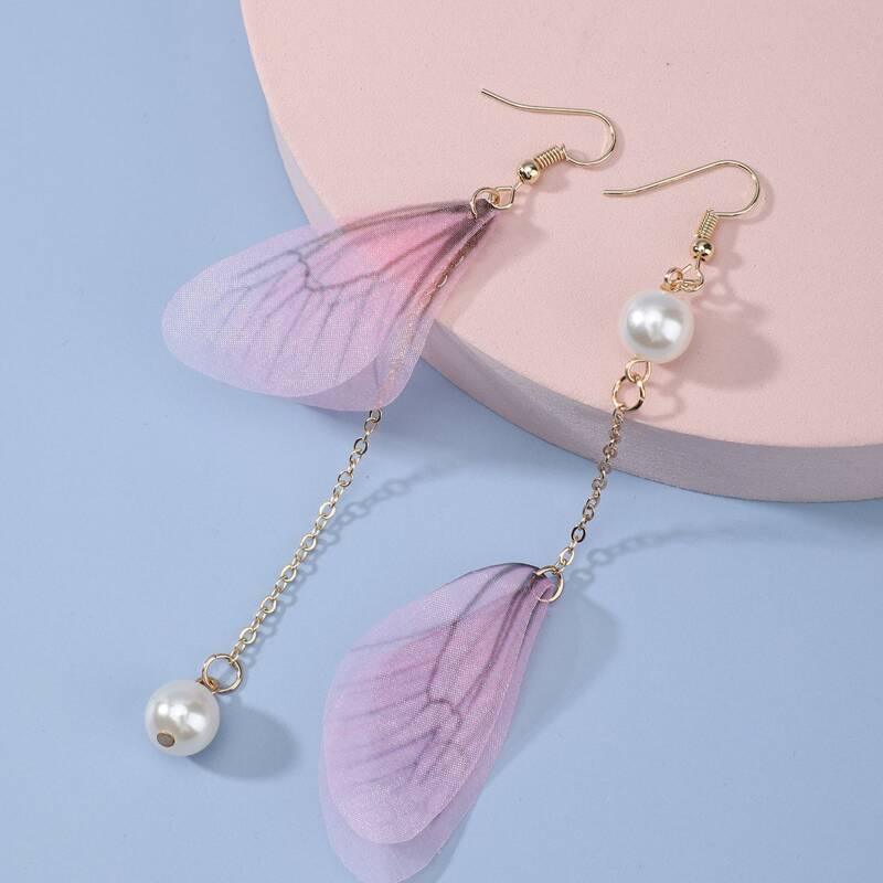 

1pair Faux Pearl Decor Earrings, Gold