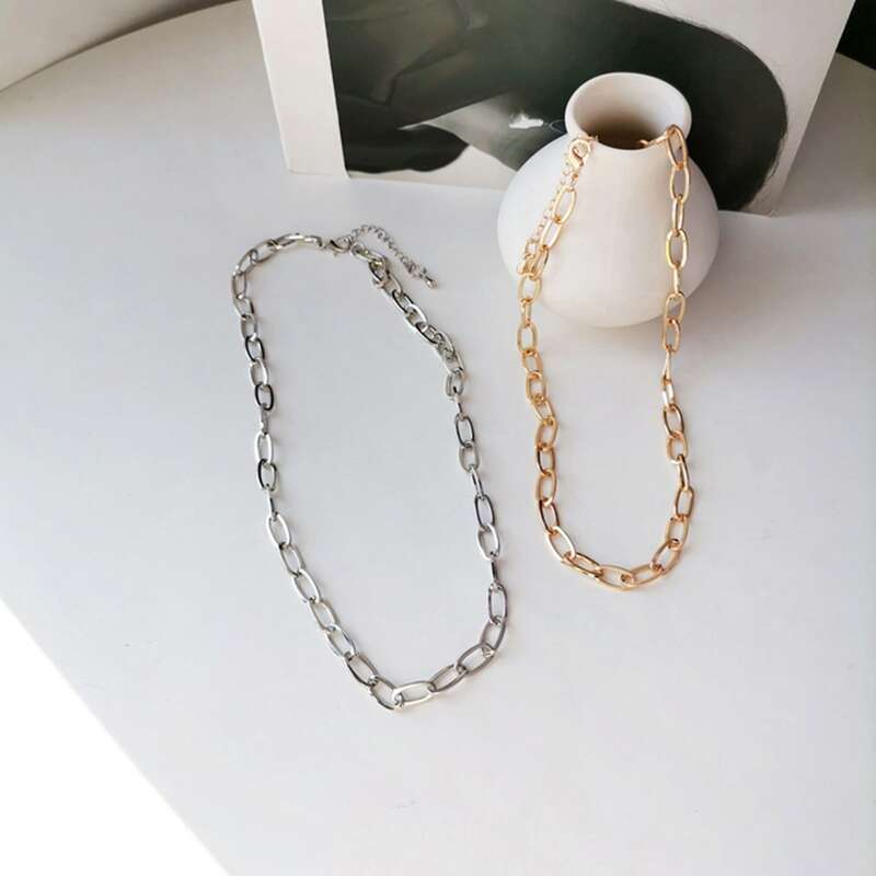 

2pcs Minimalist Chain Necklace, Multicolor