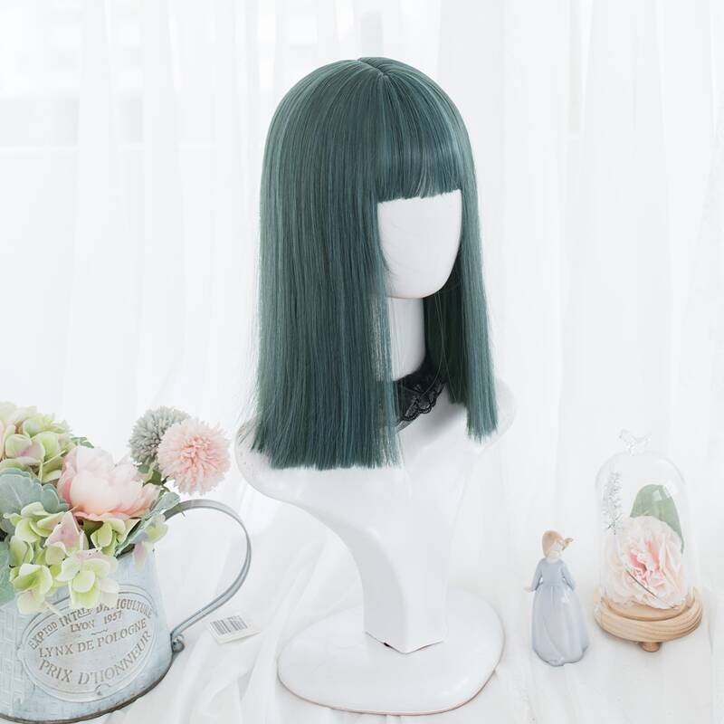 

Ombre Long Wig With Bangs, Green