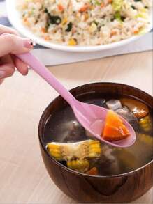 4pcs Random Color Plastic Spoon - Multicolor - View 2