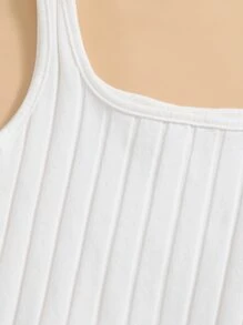 SHEIN 2 Paquetes de Camiseta de Tirantes de Punto Acanalado para Niña Preadolescente - Multicolor - Ver 4