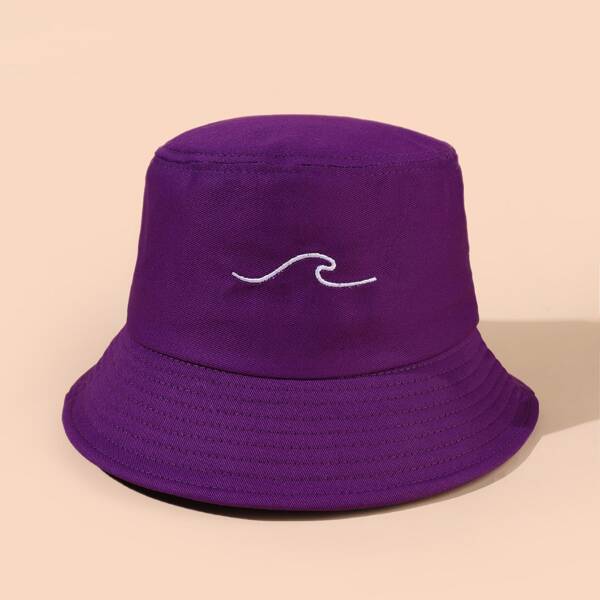 

Embroidery Detail Bucket Hat, Purple