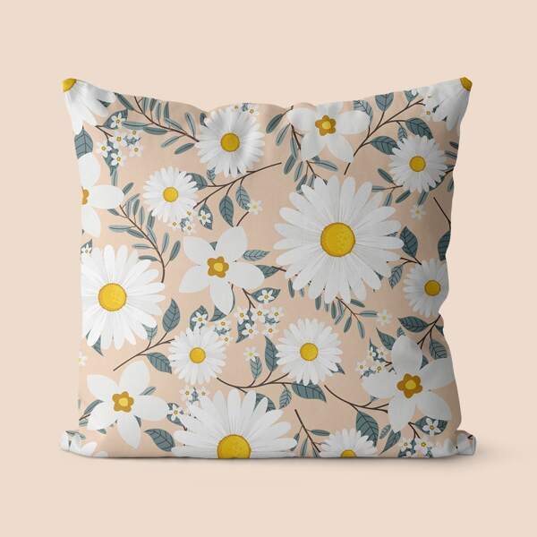 

Daisy Print Cushion Cover Without Filler, Multicolor