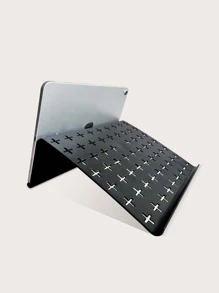 Desktop Hollow Out Laptop Stand - Black - View 2