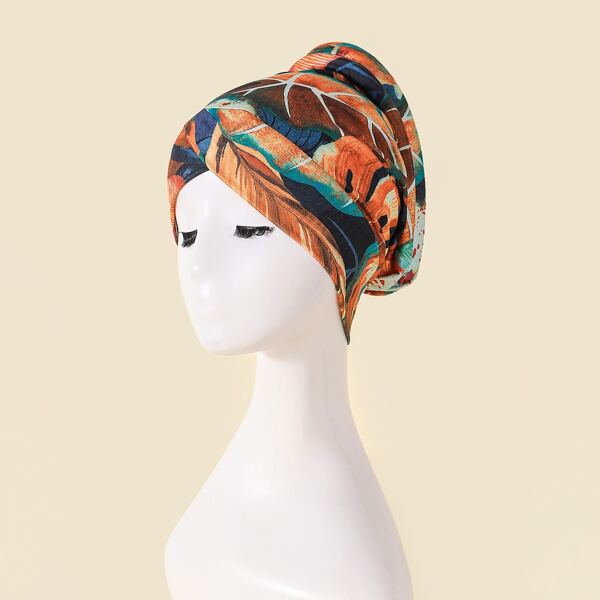

Leaf Print Hat, Mustard yellow