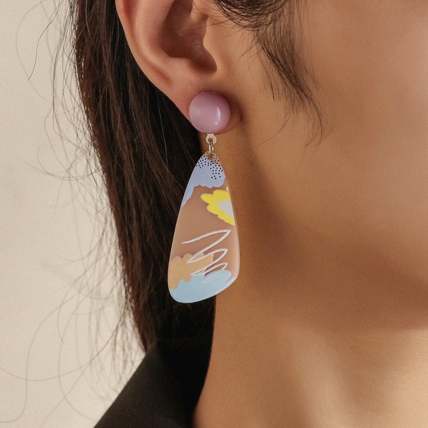 

Graphic Drop Earrings, Multicolor