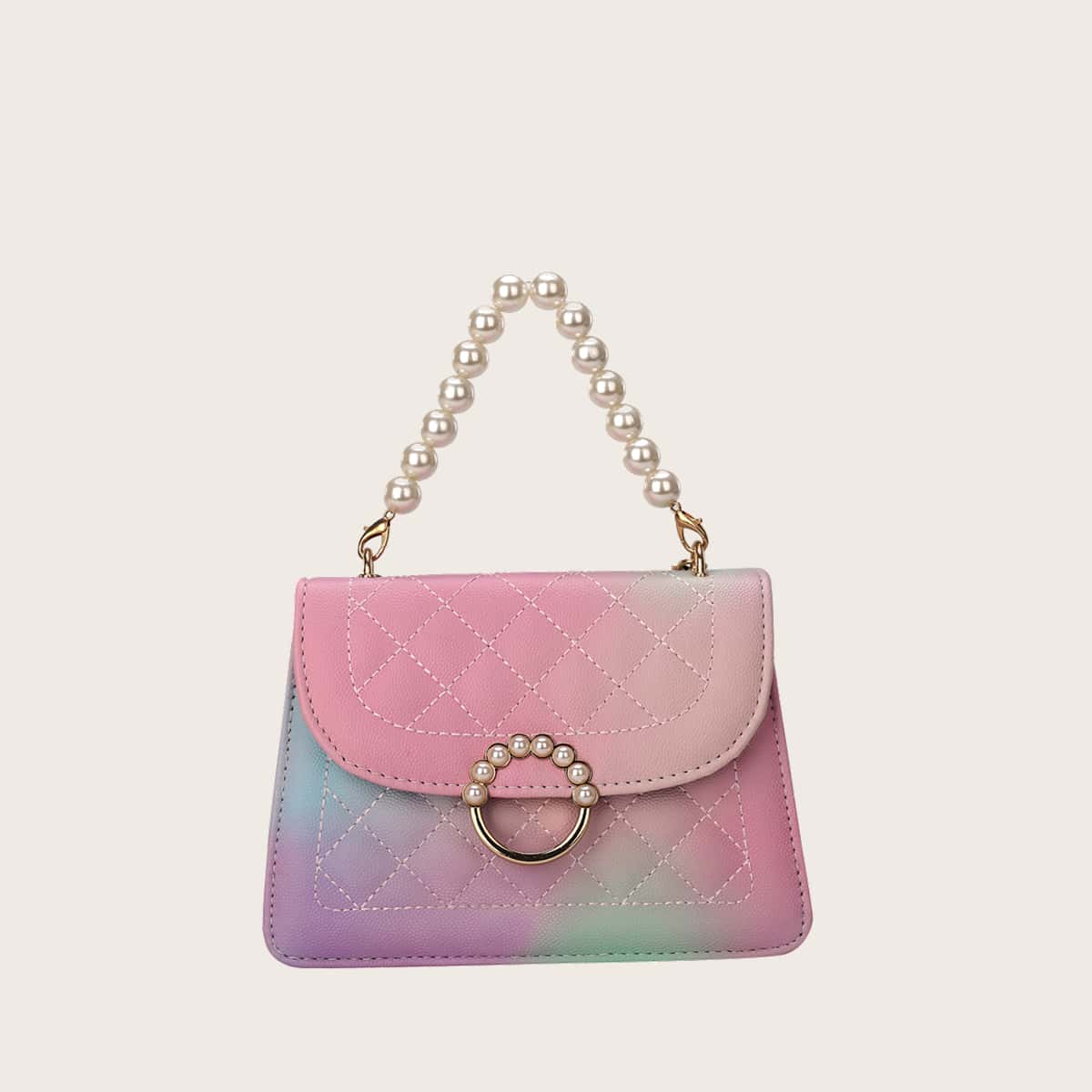 

Tie Dye Quilted Satchel Bag, Multicolor