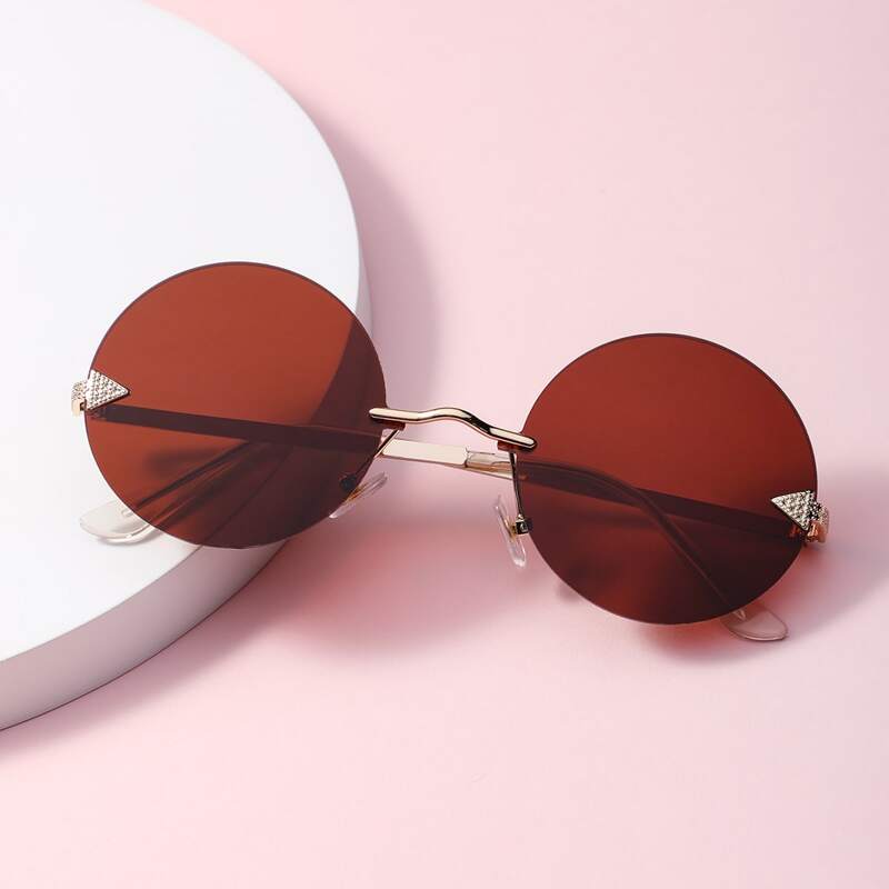 

Rimless Round Tinted Lens Sunglasses