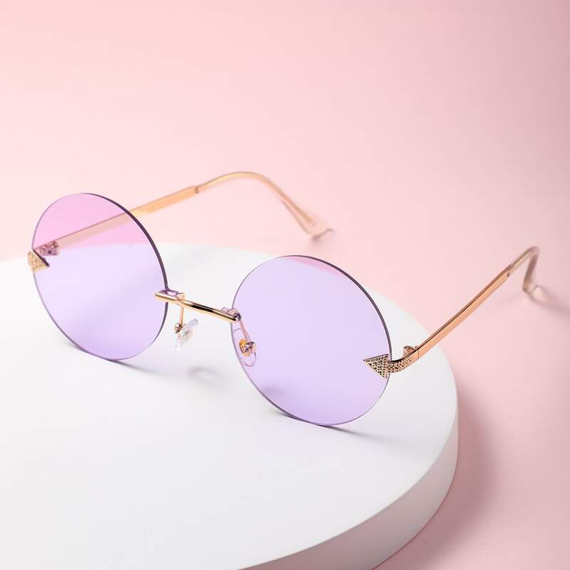 

Rimless Round Tinted Lens Sunglasses