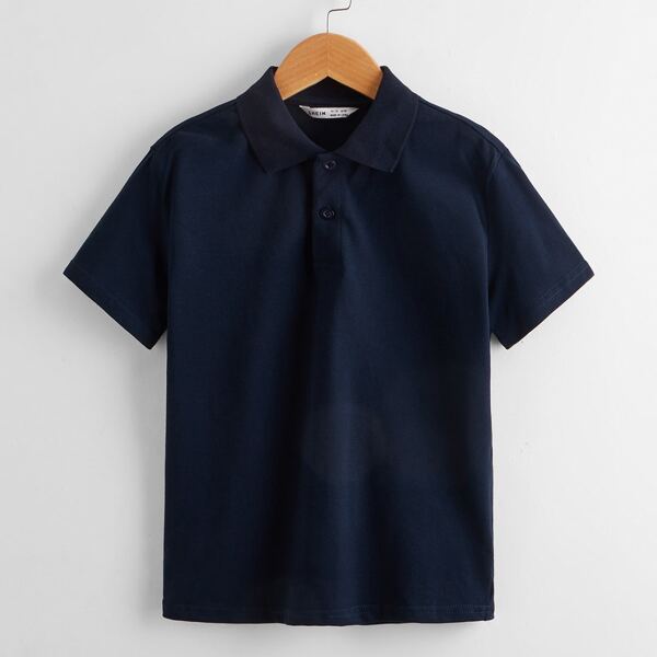 

Boys Solid Polo Shirt, Navy blue