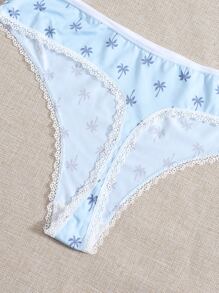 大碼熱帶隨機圖案抹胸內衣褲套裝