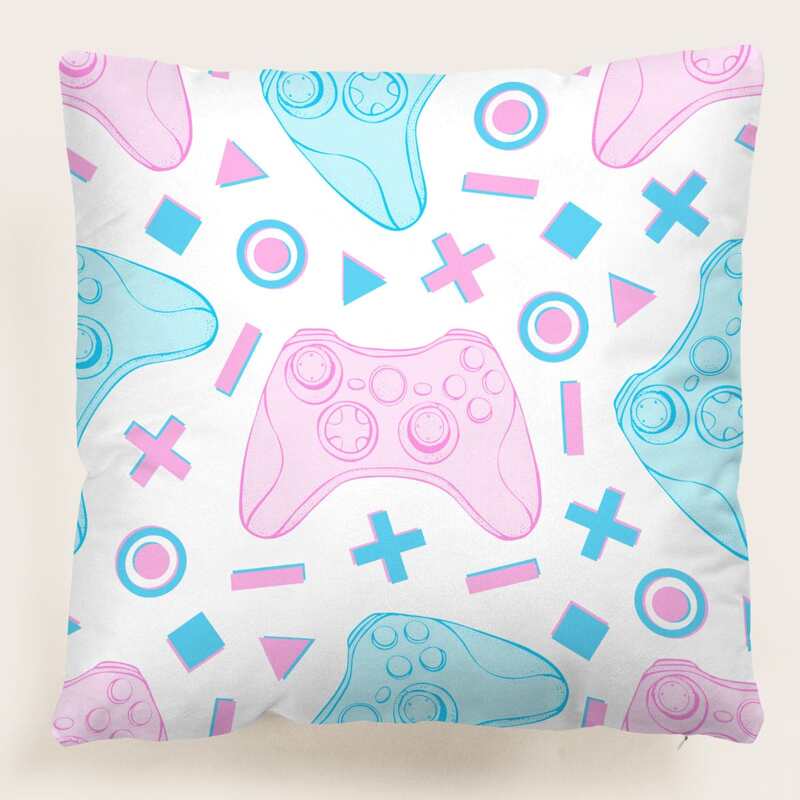 

Gamepad Print Cushion Cover Without Filler, Multicolor