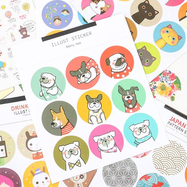 

2sheets Cartoon Graphic Random Sticker, Multicolor