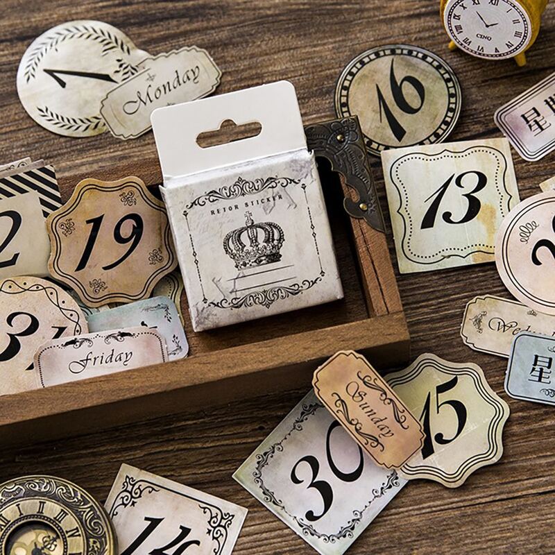 

45pcs Number Print Sticker, Multicolor
