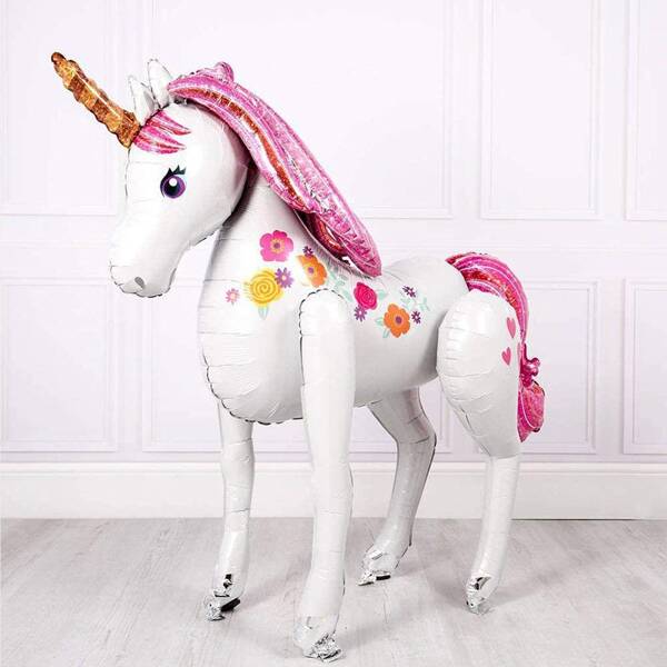 

1pc Unicorn Shaped Balloon, Multicolor