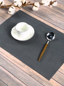 1pc Solid Color Placemat - Màu xám đen - Xem 1