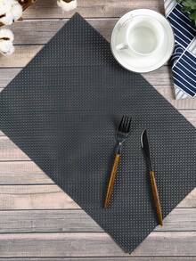 1pc Solid Color Placemat - Màu xám đen - Xem 3