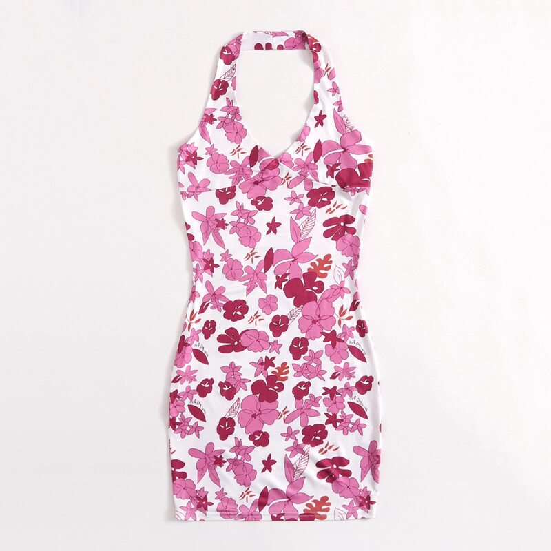 

Floral Halter Dress, Multicolor