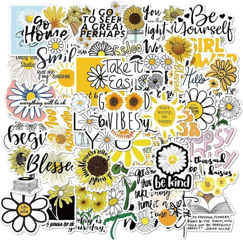 

50pcs Sunflower Sticker, Multicolor