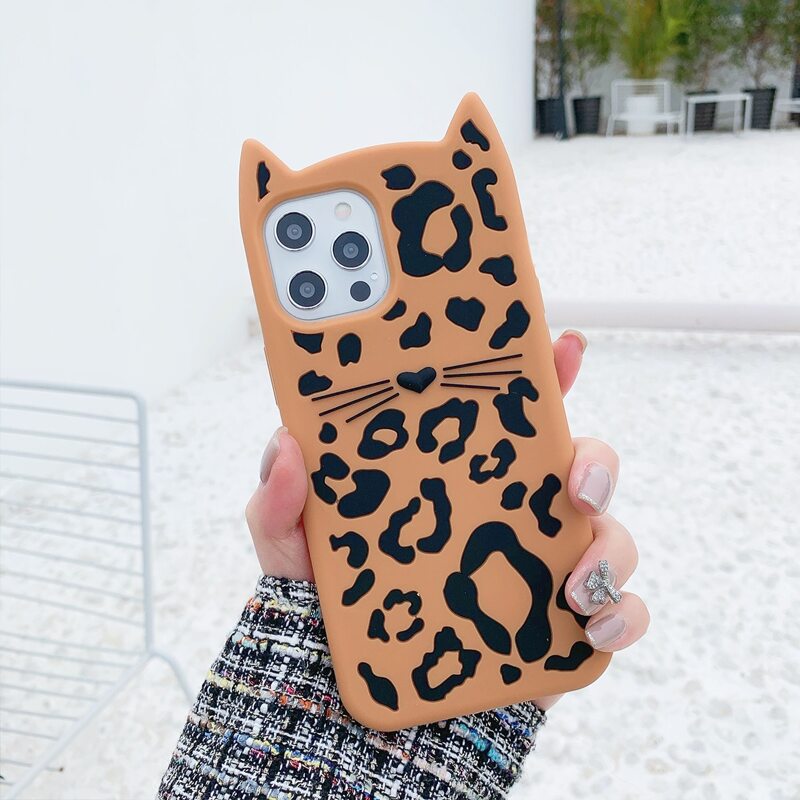 

Leopard Print Phone Case, Brown