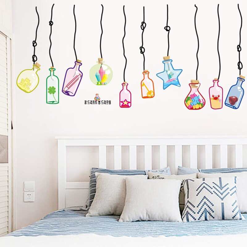 Cartoon Bottle Wall Sticker, Purple