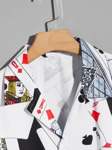 Manfinity 男士撲克牌圖案襯衫 - 彩色 - 查看 4