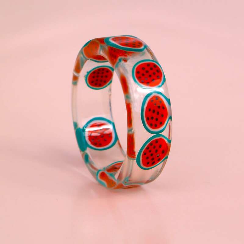 

Watermelon Resin Ring, Red