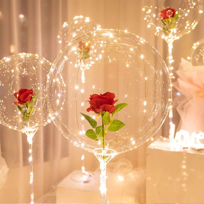 

1set Rose Clear Balloon, Red