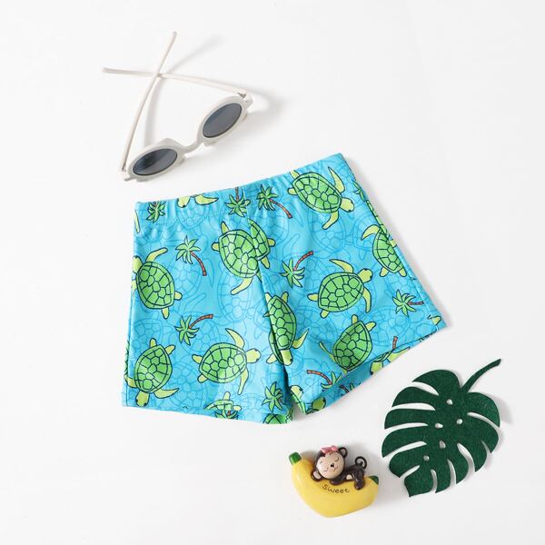 

Toddler Boys Sea Turtle Print Beach Shorts, Multicolor