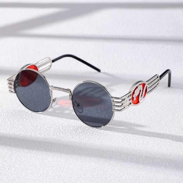 

Men Round Frame Sunglasses, Grey