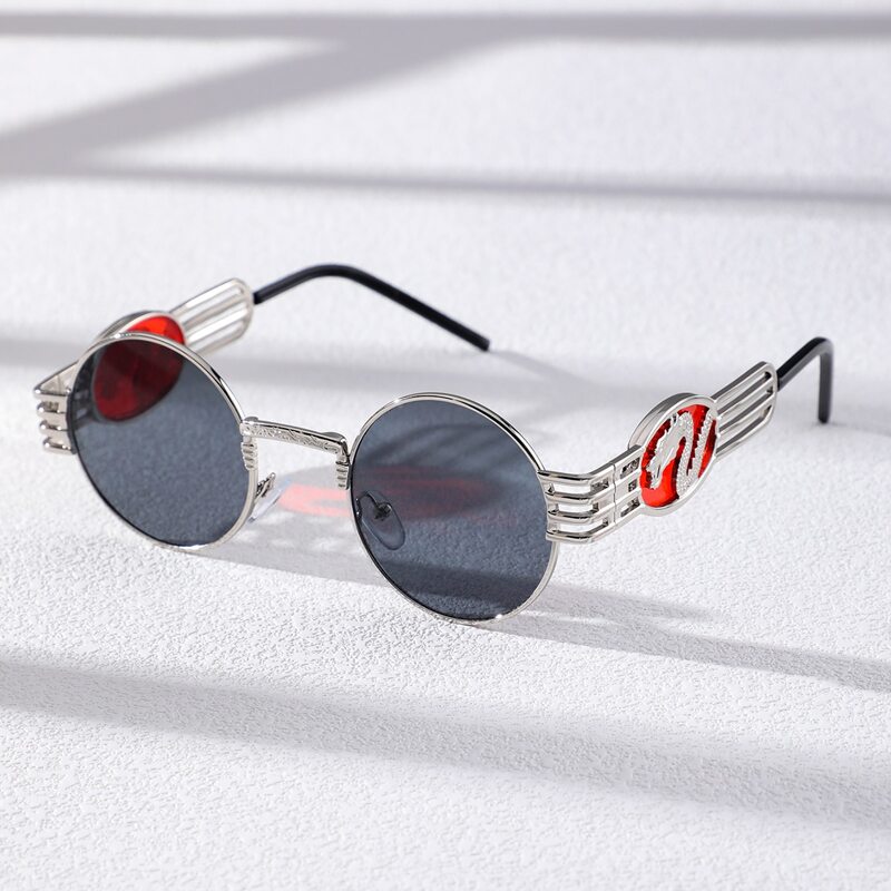 

Guys Round Frame Sunglasses, Grey