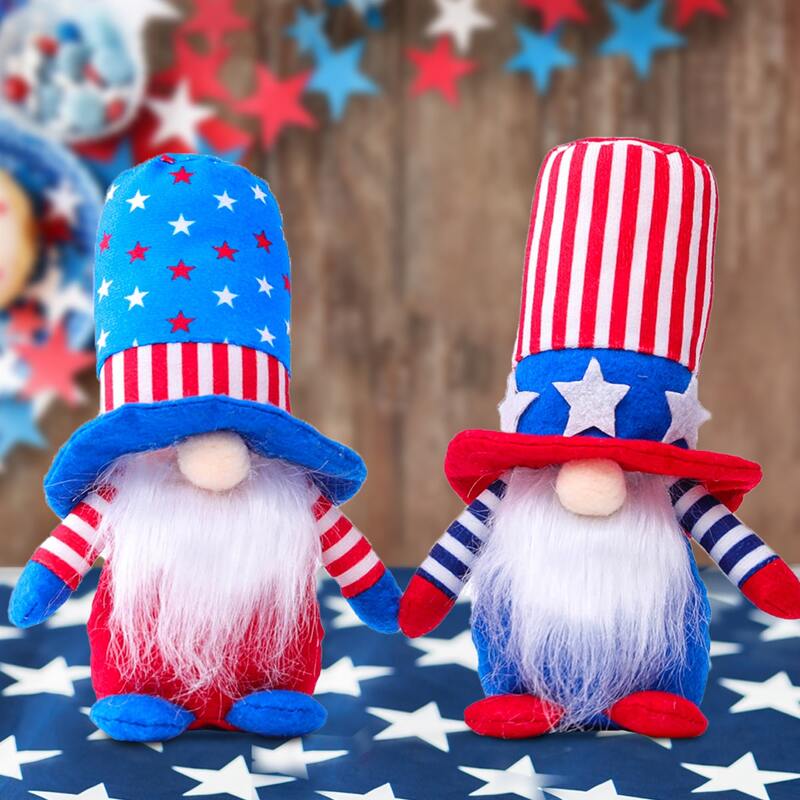 

2pcs Independence Day Stuffed Gnome Ornament, Multicolor