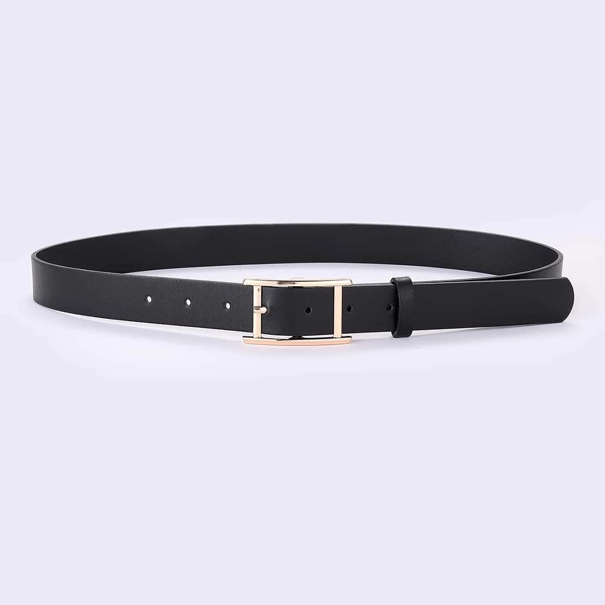 

Rectangle Buckle Belt, Black
