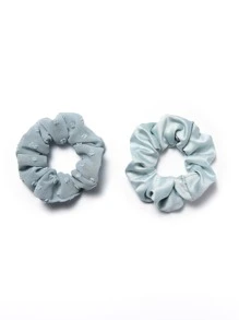 2 piezas Coletero fruncido unicolor - Celeste - Ver 1