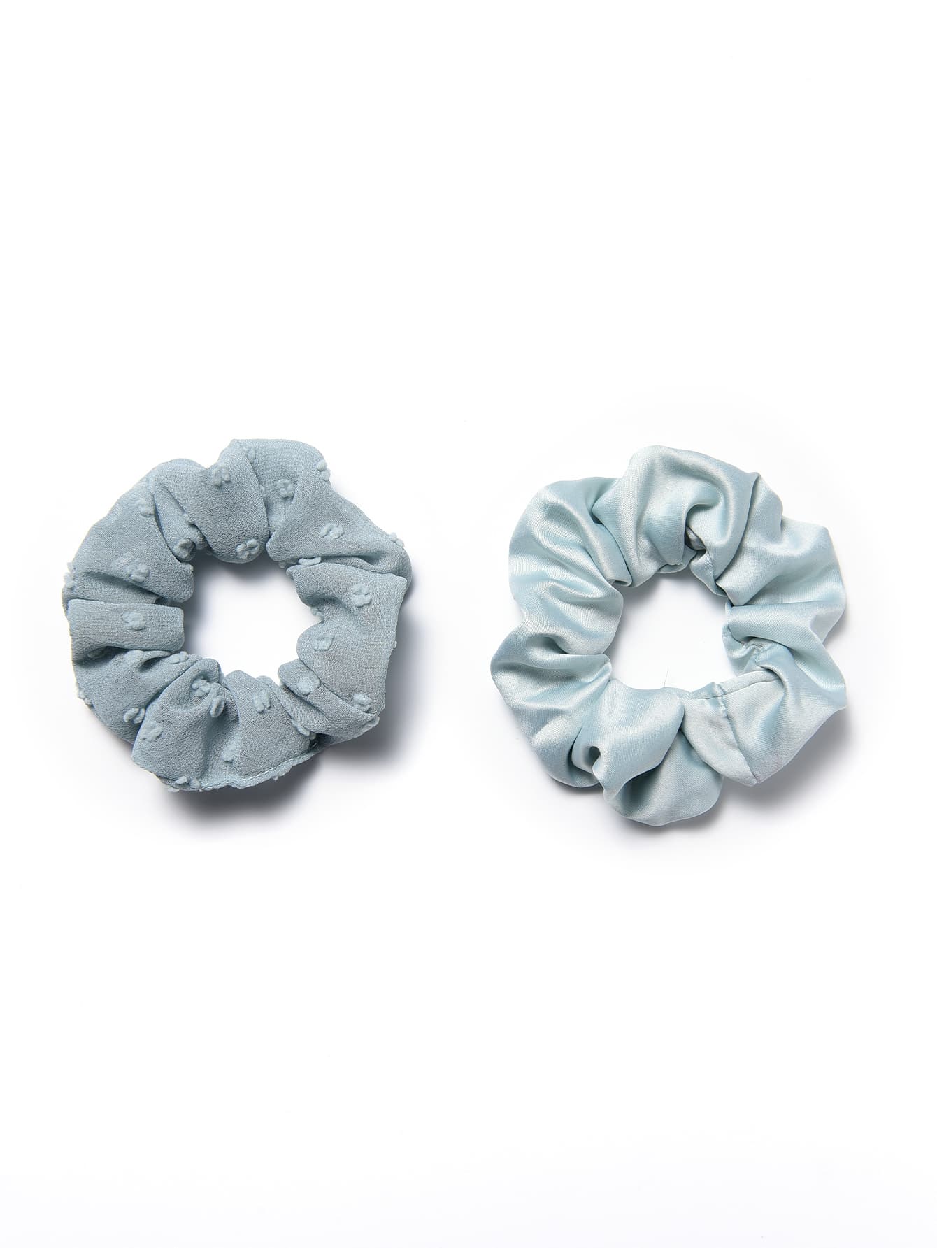 2 piezas Coletero fruncido unicolor - Celeste - Ver 1