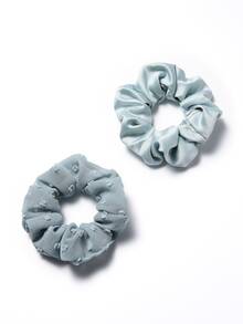 2 piezas Coletero fruncido unicolor - Celeste - Ver 2