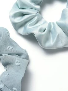 2 piezas Coletero fruncido unicolor - Celeste - Ver 3