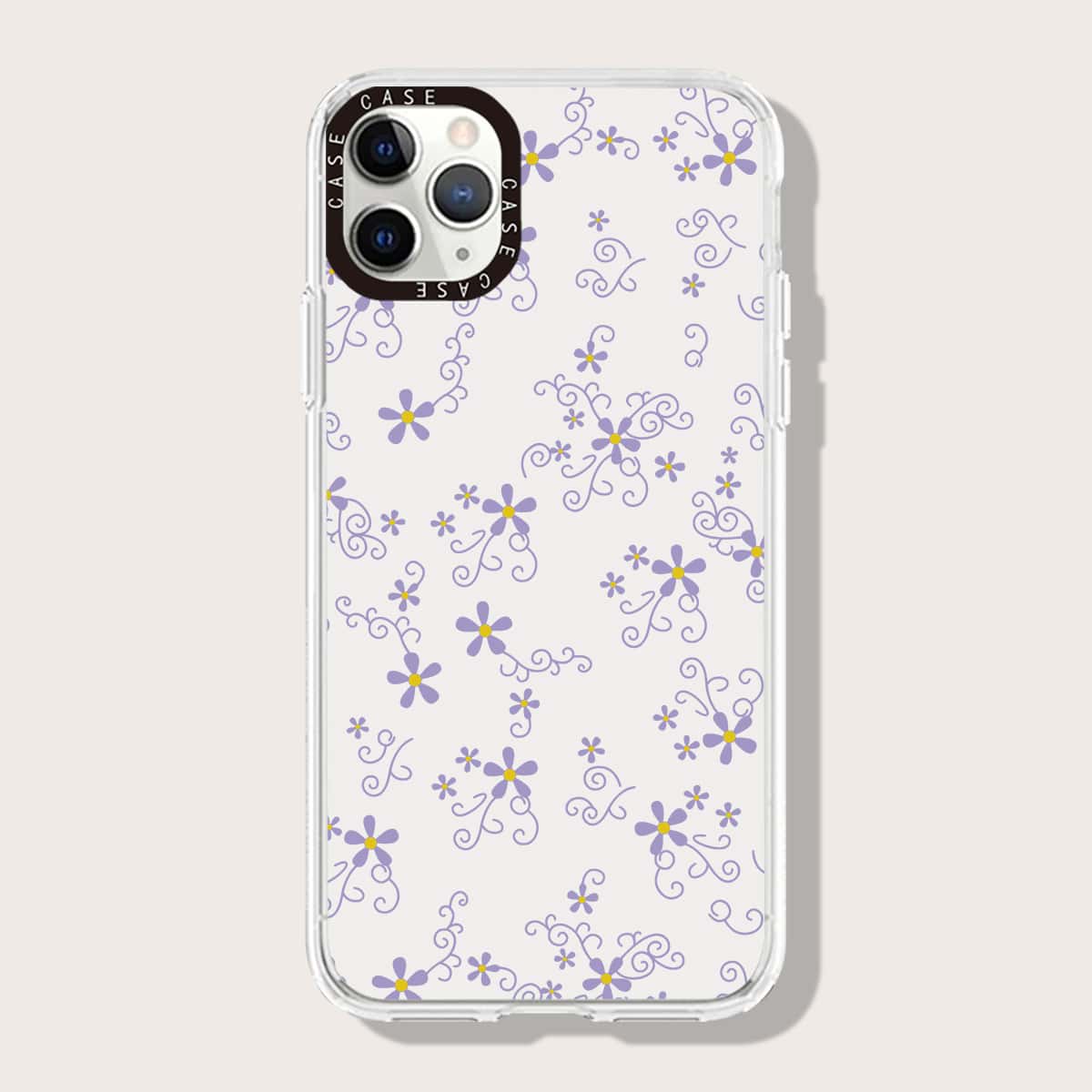 

Floral Print Phone Case, White