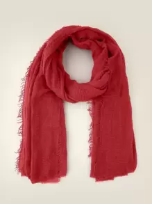 1 pieza Pañuelo liso de lino con burbujas, pañuelo modesto de estilo árabe para mujer, accesorio de playa de unicolor suave, accesorio casual de playa para protección solar, adecuado para uso diario, otoño e invierno, accesorios de abayas y ropa con velo - Rojo - Ver 1