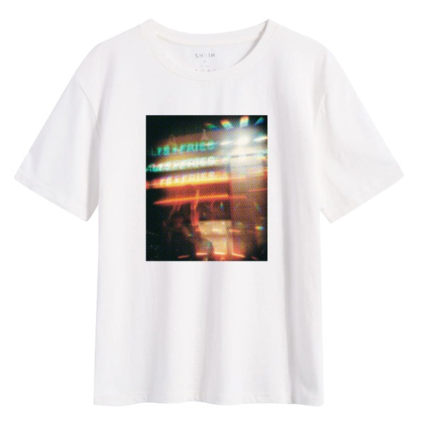 

Graphic Print Crew Neck Tee, White