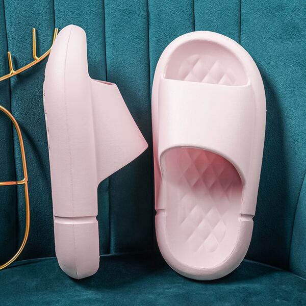 

Minimalist Quilted Sole Slides, Baby pink