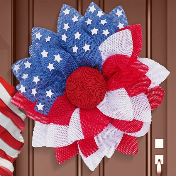 

1pc Independence Day Entrance Door Decoration Wreath, Multicolor