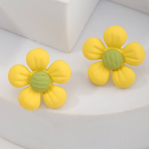 

Flower Design Earrings, Yellow