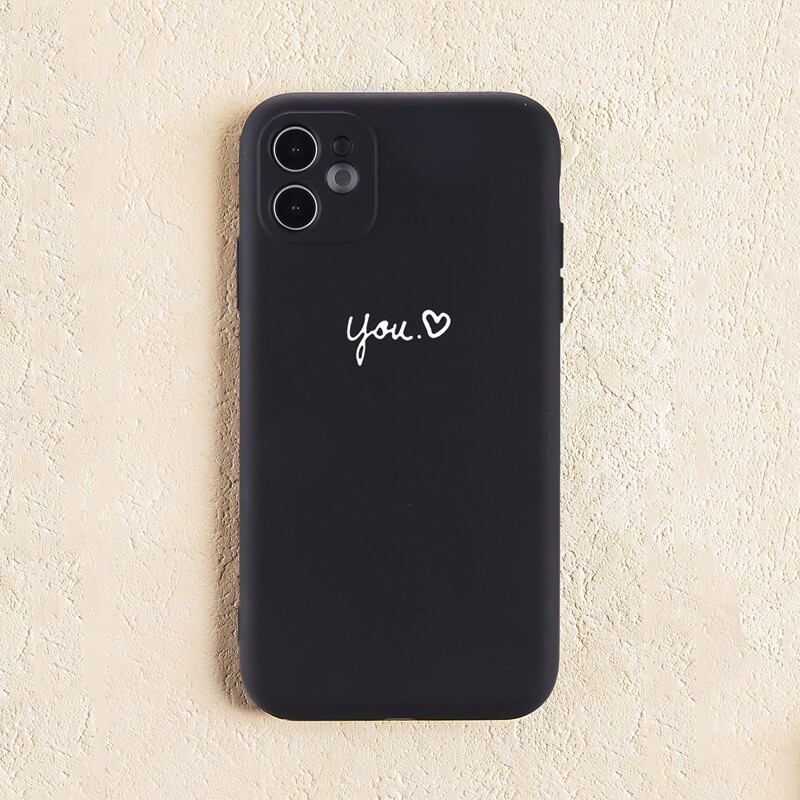 

Letter Graphic Phone Case, Black